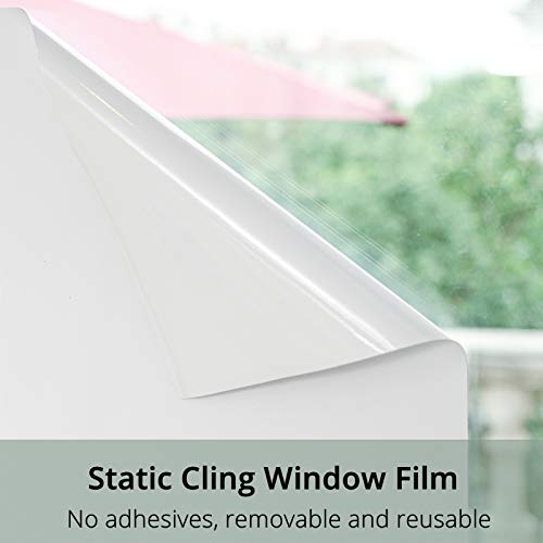 Feomos White Total Blackout Window Film, Static Cling Window Covering, 100% Light Blocking Glass Opaque Film, Room Darkening Window Vinyl For Privacy Day Sleep Sun Blocking 23.6X78.7 Inches #TOP6