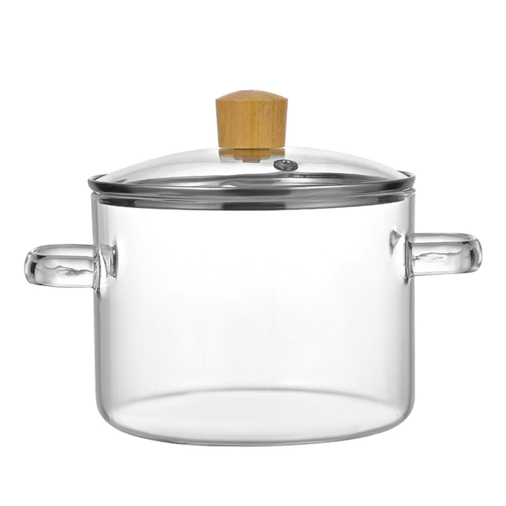 CTRLZS Glass Saucepan with Lid, 1.6L Clear Simmer Pot Potpourri for Cooking on Stove, Glass Pots for Stovetop Cookware