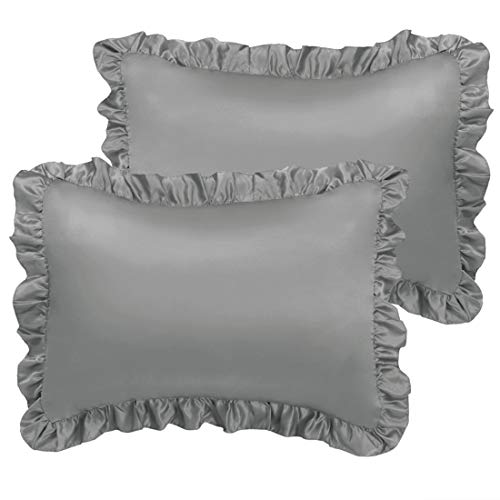 Taies d oreiller en satin gris pour protéger vos boucles