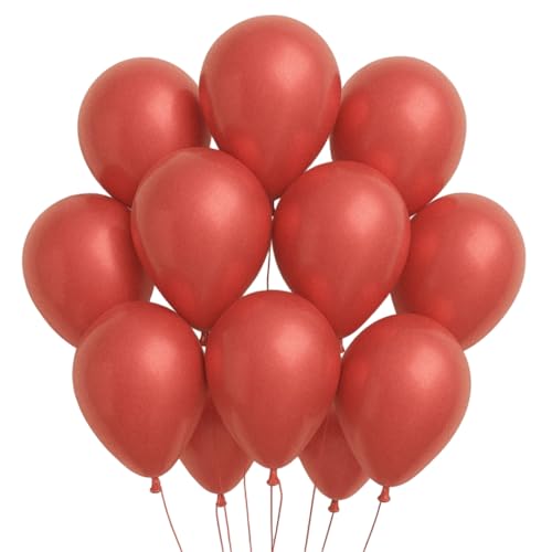 Just Party Metallic Balloons - Pack of 100 (Red)