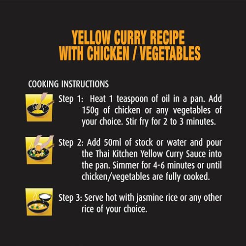 Thai Kitchen Yellow Curry Paste (250g) | Authentic Thai Cuisine | Mild Spicy | Ready To Cook | No Added Colour & Preservatives | 100% Vegetarian