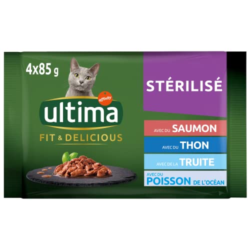 Sachet repas Chat Stérilisé ULTIMA au poisson | Multipack 48x85g - 10