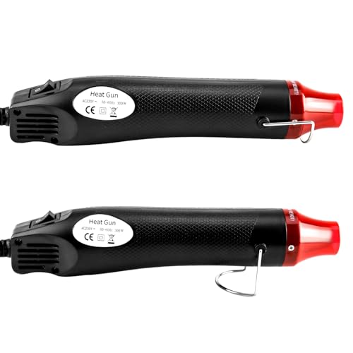 QWORK® Mini pistolet na gorące powietrze, 220 V, 300 W, przenośna suszarka na gorące powietrze, do rur termokurczliwych, wytłaczania, suszenia papieru