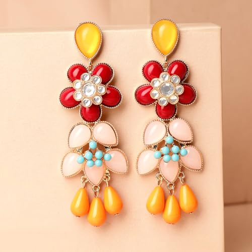 Image of Rubans Statement Drop & Dangle Earrings Stylish Trendy Jewellery Gift for Women & Girls