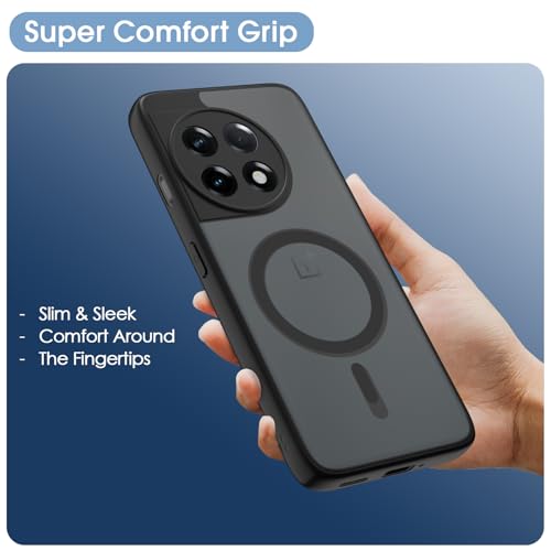 Image of Pikkme Back Cover for OnePlus 11R 5G Compatible with Mag-Safe Smoke Back | Shockproof Design | Hard Transparent Back Case (Black Smoke Mag-Safe)