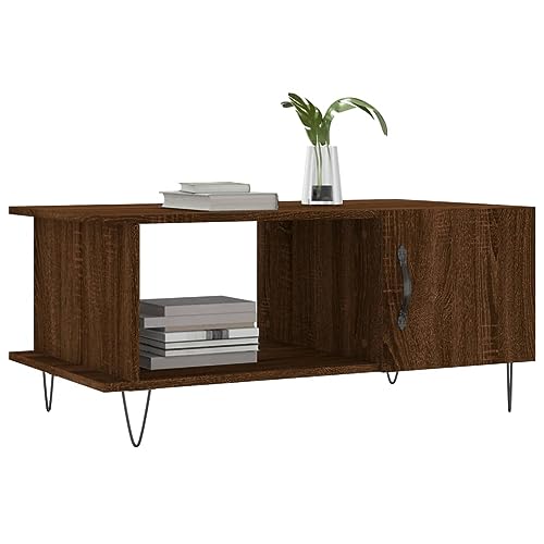 Table basse de salon ShGaxin robuste en chêne marron 90x50x40cm - 4