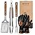 onlyfire 5-Piece Grill Tool Set, Stainless Steel Griddle Accessories for Outdoor Camp Chef, Multifunctional Grill Utensil Set Including Grill Spatula, Meat Fork, Barbecue Tong and BBQ Gloves