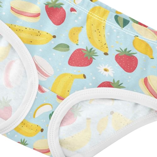 Wusikd Bananas Strawberries Girls' Underwear Cotton Macarons Girls Briefs Soft Toddler Underwear 2T4