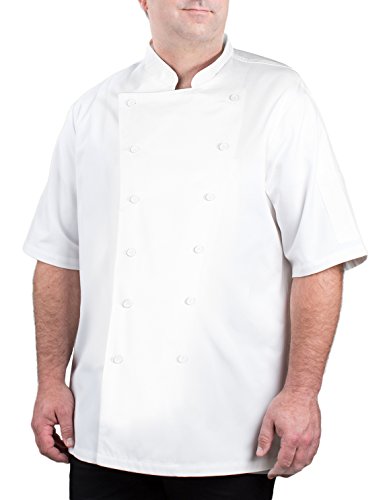 Chef Code Chef Coat Short Sleeve Bistro (XL, White)