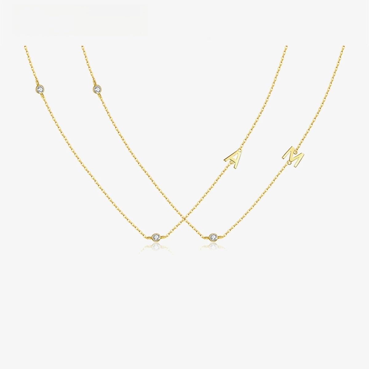 jewellry Neu 2025 925 Sterling Silber Gold Buchstabe Schlichter Anhänger Choker Charm Initiale AM ​​Halskette 26 Buchstaben Damen Feiner Schmuck Alphabet Mit Für Sie Schmuck Modeaccessoires Kreatives