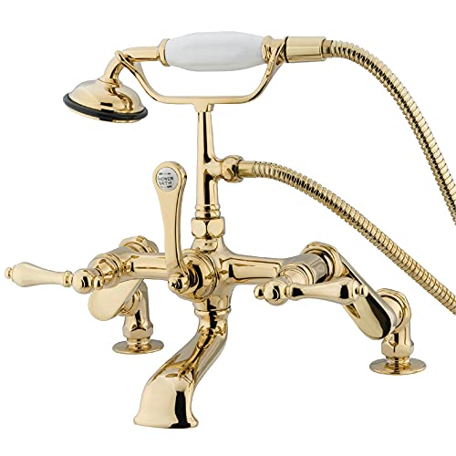 Featured Product Kingston Brass CC651T2 Vintage Clawfoot Tub Faucet, 4-Inch to 13-Inch Adjustable Center, Polished Brass
