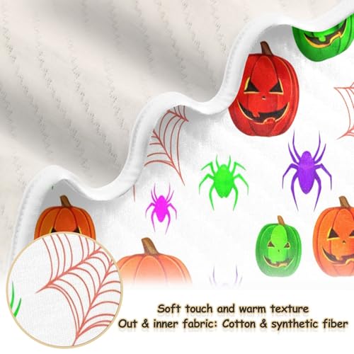 Burbuja Carved Halloween Pumpkins Baby Blanket for Boys Girls, Nursery Soft Warm Swaddling Receiving Baby Blankets, 30x40 in Toddler Blanket2