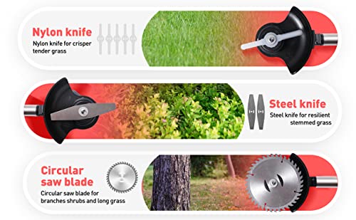 Battery Powered Weed Wacker Cordless- Electric Weed Trimmer Rechargeable- Two 4.0 Ah Battery Operated Weed Whacker Cordless 21V Grass Edger Trimmer With Blade And Charger - Lawn Yard Garden #TOP3