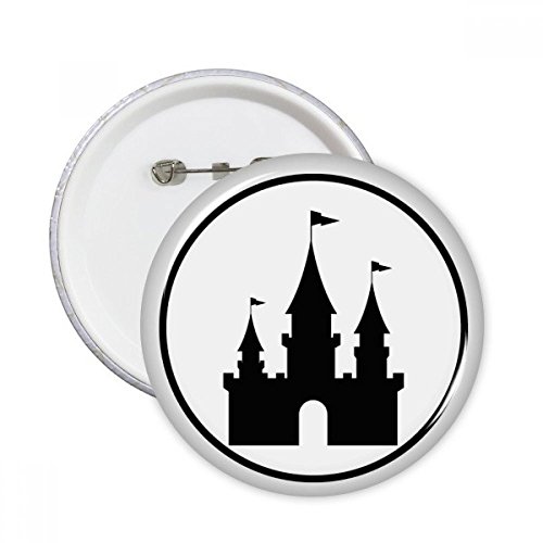 Pins badge bouton rond noir Château Amusement Park Silhouette XL pour réparer ou cacher un trou