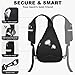 Seektop Crossbody Bag Anti-Theft RFID Blocking Waterproof 400D Nylon Lightweight Small Sling Backpack Shoulder Bags Chest Pack for Travel Hiking Outdoor Commuting Men Women Black