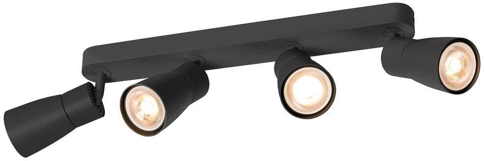 SLV PURI 2.0 Dome - Aplique de pared y techo largo (4 x Max 6 W, GU10), color negro