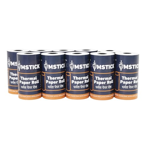 Image of MSTICK Premium Thermal Receipt Paper Rolls - 80mm (3 Inch) x 25 Meter - POS Billing Paper - Pack of 10 Rolls