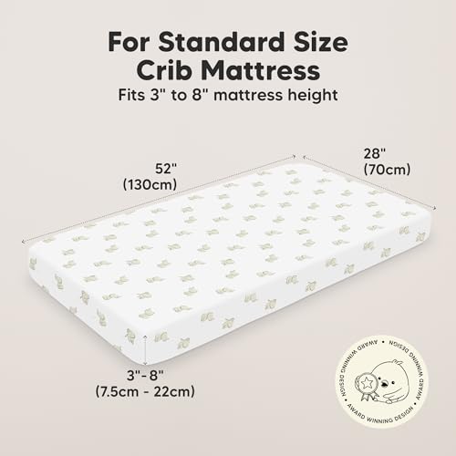 Image of KeaBabies 2-pk Organic Cotton Crib Sheets for Boys Girls 52x28 (Elly) | Fitted Crib Mattress Sheet Neutral, Breathable Cover for Baby Bed Set, Toddler Mattress, Soft & Cute Prints