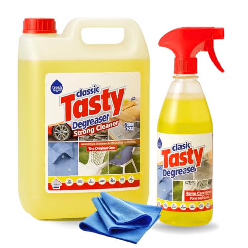 FAMILYCOM. Desengrasante Tasty Classic (5 Litros + Pistola 1000ML) + Trapo Microfibra.