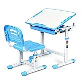 📚【Conception ergonomique】Cette table est dotée d'un angle d'inclinaison réglable de 0 à 40° sur le plateau, combiné à une chaise ergonomique, à une conception structurelle autoportante flexible et à un système de soutien dorsal confortable qui maintient efficacement une posture assise correcte et protège la colonne vertébrale de l'enfant.