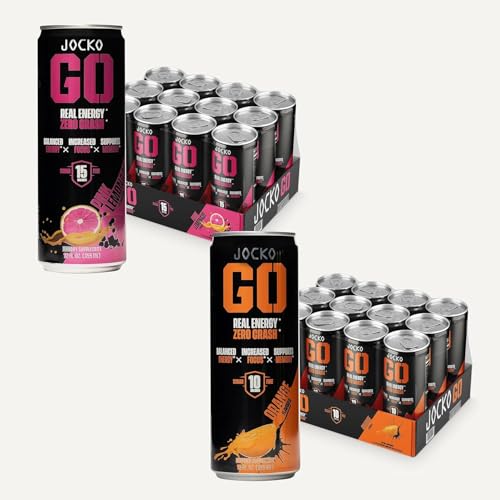 Jocko GO Energy Drink Bundle - Orange & Pink Lemonade (24 Cans) 2...