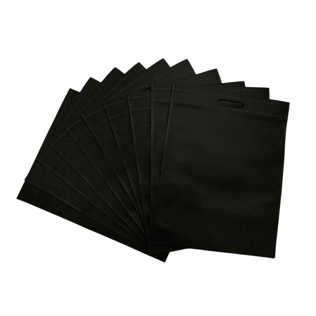 Pack of 50 Black Coloured 50x40cm Non Woven Bags wtih Carry Handles