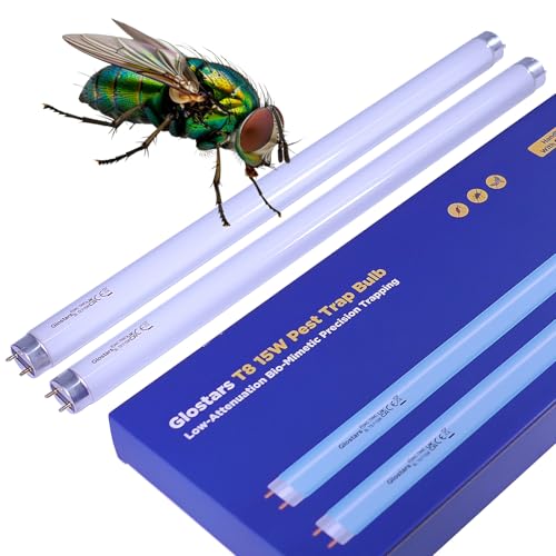 Glostars T8 F15W BL Tubes de Remplacement UV pour Insecticide Électrique, Tube Luminescent 45 cm Blacklight pour Piège à Moustiques/Mouches 30W – Lot de 2