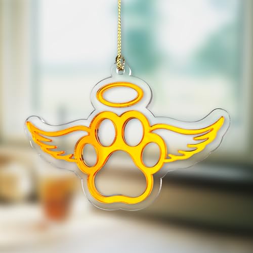 Dog Memorial Gifts for Loss of Dog, Loss of Pet Sympathy Gift Dog, Passing Away Remembrance Memory Ornaments for Dog Lovers, Pet Memorial Gifts for Dogs, Dog Paw with Angel Wings, Hanging Ornament Dog Memorial Gifts for Loss of Dog, Loss of Pet Sympathy Gift Dog, Passing Away Remembrance Memory Ornaments for Dog Lovers, Pet Memorial Gifts for Dogs, Dog Paw with Angel Wings, Hanging Ornament