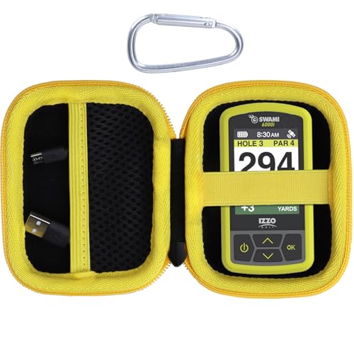 Funda Izzo Swami 6000 Lebakort rígida en color negro y amarillo para GPS de golf
