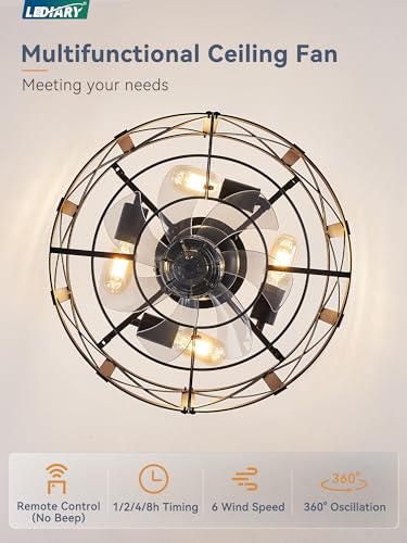 Lediary 16In Caged Fandelier Ceiling Fan With Light thumb #3