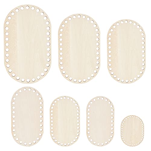 PH PandaHall 7 Sizes Natural Wooden Basket Bottom Oval Blank Solid Crochet Basket Wood Base for DIY Basket Weaving Supplies Craft Making Home Decoration, Burlywood by PH PandaHall - Used condition - US$7.61