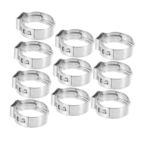 FUNOMOCYA Quick Install Ear Clamp Set 10pcs Stainless Steel Single Ear Hose Clamp for Automotive Use