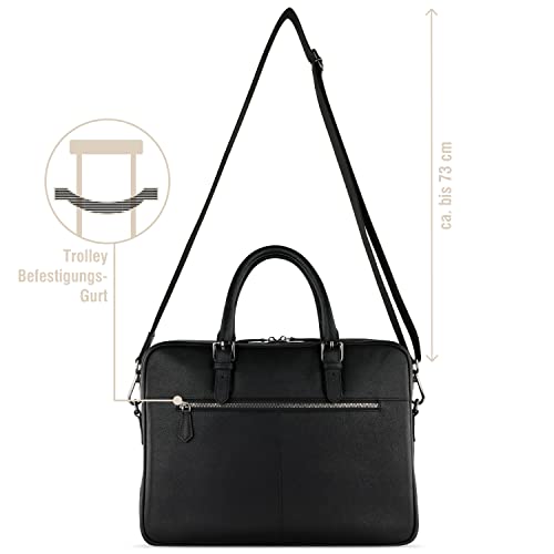 Grand porte-monnaie Bugatti en cuir de vachette noir véritable - 3