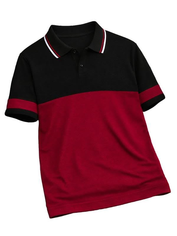 leotude Men’s Polo T-Shirt | Comfortable Rich Cotton Blend, Band Collar, Regular Fit | Stylish & Premium All Day Wear-picture-32