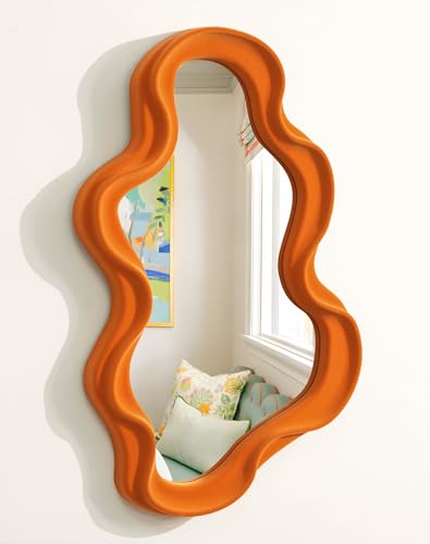 TEIPAI Wavy Abstract Wall Mirror Orange
