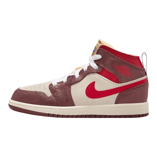 AIR JORDAN 1 MID SE 'COCONUT MILK/VARSITY RED-DARK PONY'