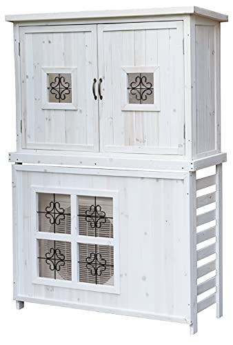 ガーデンガーデン エアコン室外機カバーボックス ジャンボ ポタジェ収納ユニット トールボックスセット ウォッシュホワイト PTG-AC711ACBOX-WHTWHT