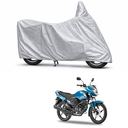 Image of 100% Waterproof Two Wheeler Body Cover Multi Layered Fabric Designed for Yamaha Saluto RX | Belt Buckle Lock | Silver Mag