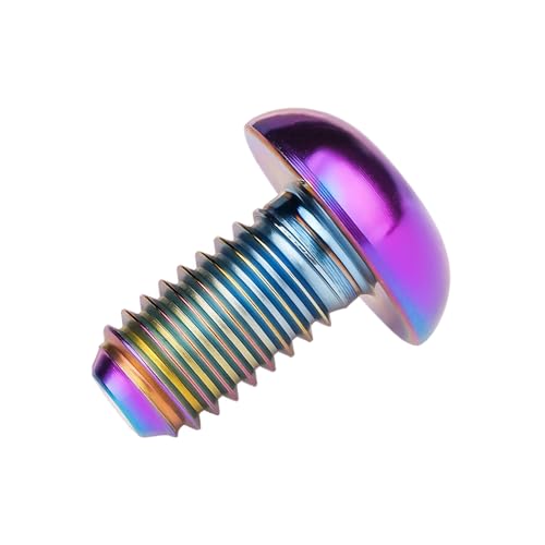 Image of Titanium Bolt M4x6 8 10 12 15 20mm Hex Head Screws for Bicycle Pack of 4 (Rainbow, M4x8mm)
