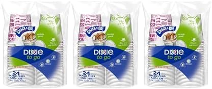 Dixie To Go Snack Cups with Lids, 10 Ounce Travel Size, 24 Count Disposable Paper Cups, Pack of 3 image 4