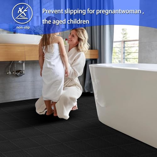 Dalles de sol modulaires emboîtables de qualité supérieure noir mat - 6
