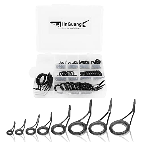 LINGUANG Single Foot Spinning Rod Guides Replacement Kit for Fishing Poles