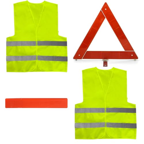 Gilet de sécurité réfléchissant moto et triangle pliable petit format de route