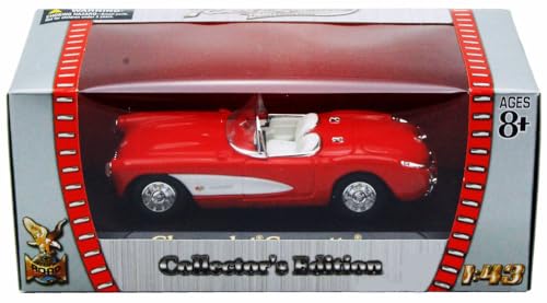 Modelo a escala 1:43 Corvette Convertible 1957 rojo miniatura 2
