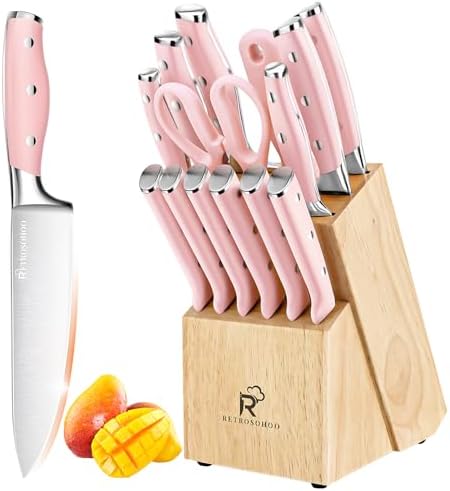 Amazon.com: Paris Hilton Knife Block Set with Magnetic Wooden Knife ...