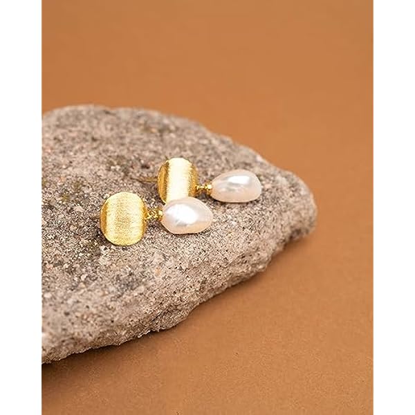 Pendientes de Mujer de Perlas Cultivadas de Agua Dulce Barrocas y Keshi SECRET & YOU - Plata de Ley de 925 Milésimas bañada en Oro de 18 K o en Rodio.
