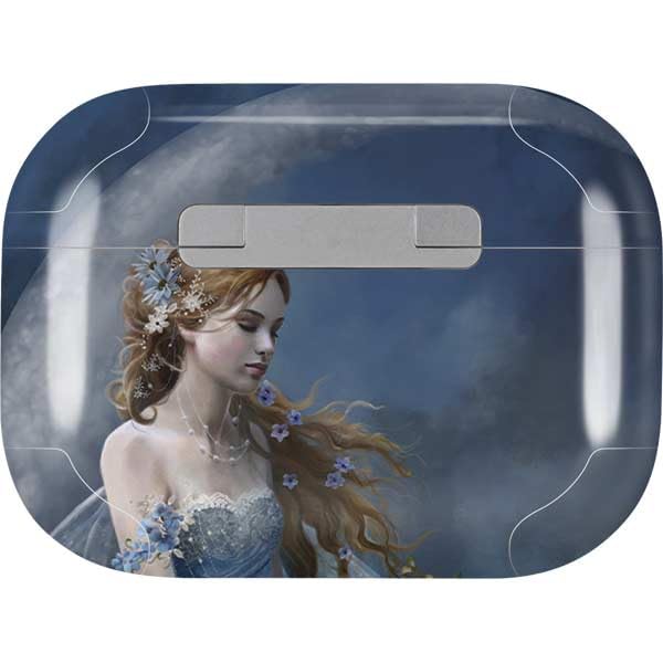 Skinit Decal Audio Skin Compatible with Apple AirPods Pro (2rd Gen, 2022) - Nene Thomas Fairy with Black Cat Sitting on Moon by Nene Thomas Design