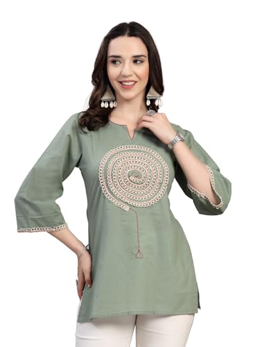 Image of COTLAND Fashions Jaipuri Cotton Printed Short Kurti for Women