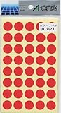 エーワン カラーラベル 赤 丸型 15mm 14シート 07021