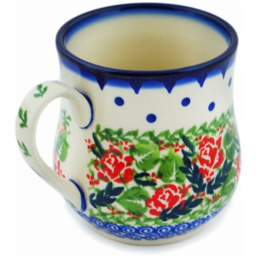 Taza Polmedia Polish Pottery 13 oz patrón Jardín Romántico miniatura 2